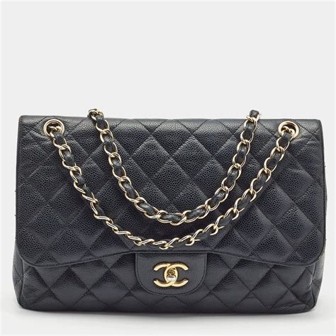 chanel bag caviar|CHANEL Caviar Quilted Jumbo Double Flap Black.